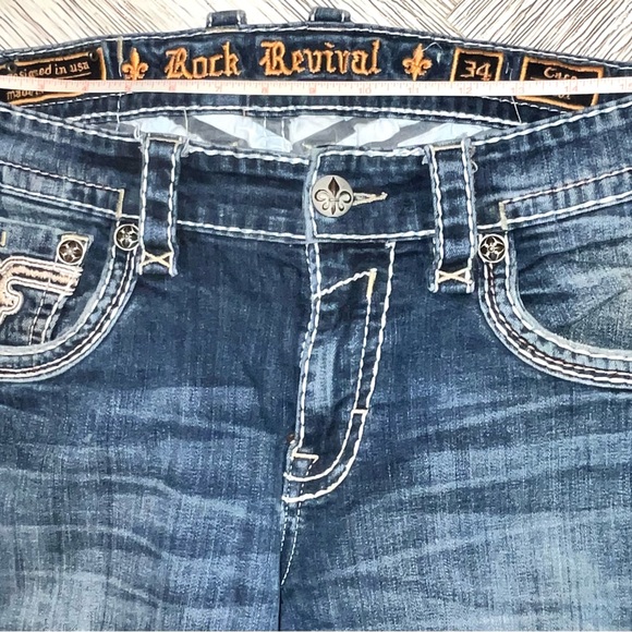 Rock Revival Cace Dark Blue Bootcut Jeans - Picture 14 of 14